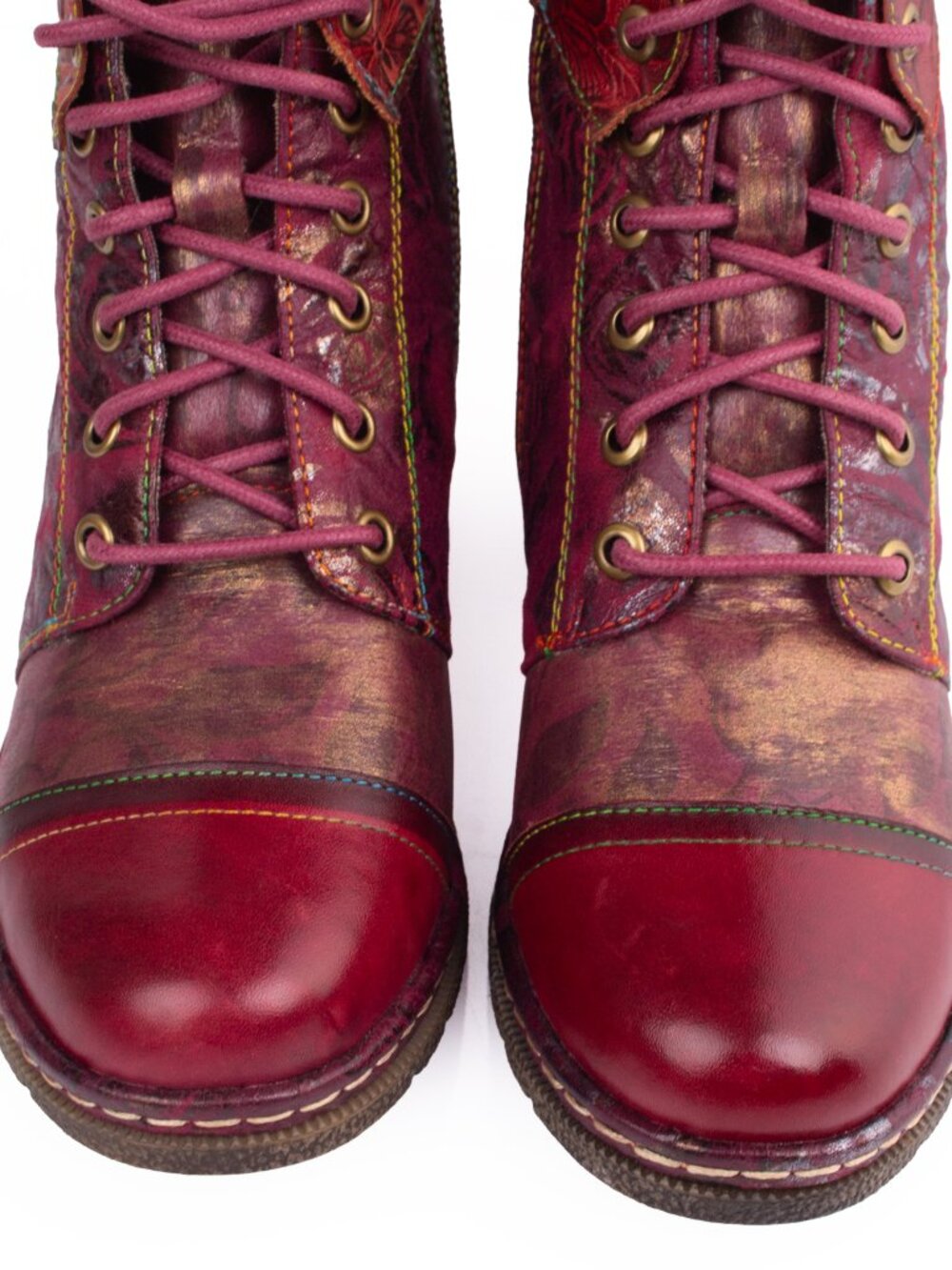 Spring Step L’Artiste Fallinluv Bordeaux Leather LaceUp Boots Size 37 / US 7 - Picture 10 of 16